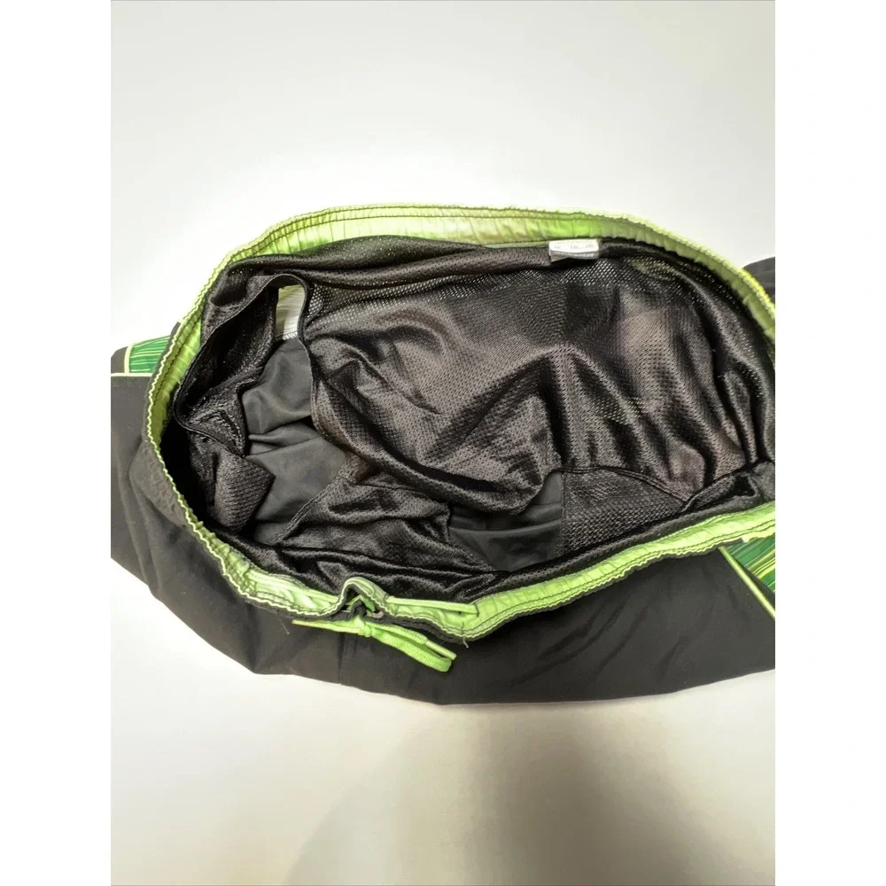 Nike Swim‎ Shorts Trunks Black Neon Green Drawstring & Side Panels Mesh Lined